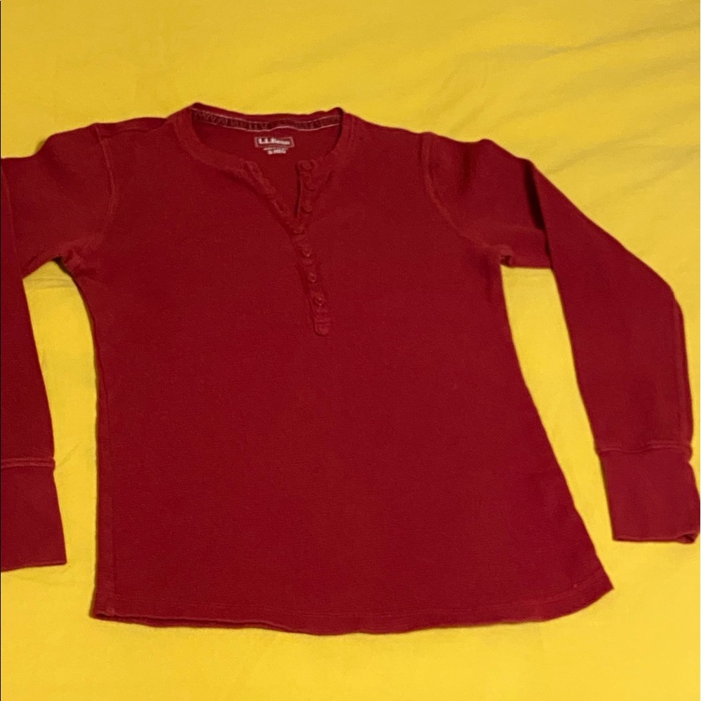 LL BEAN red long sleeve shirt